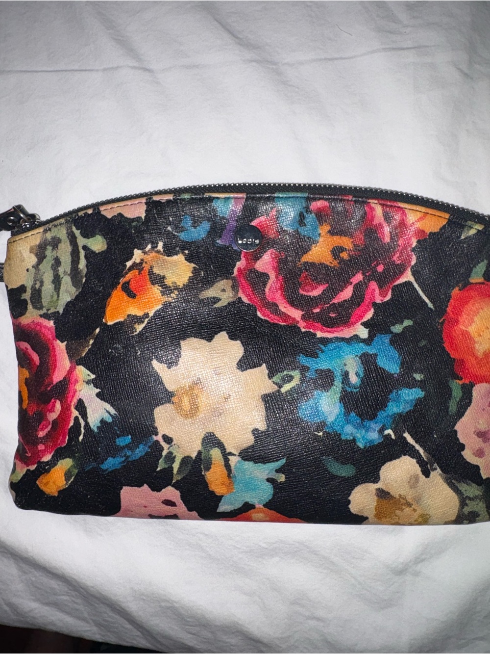 Lodis Floral Clutch Wristlet - Black with Multicolor Blooms